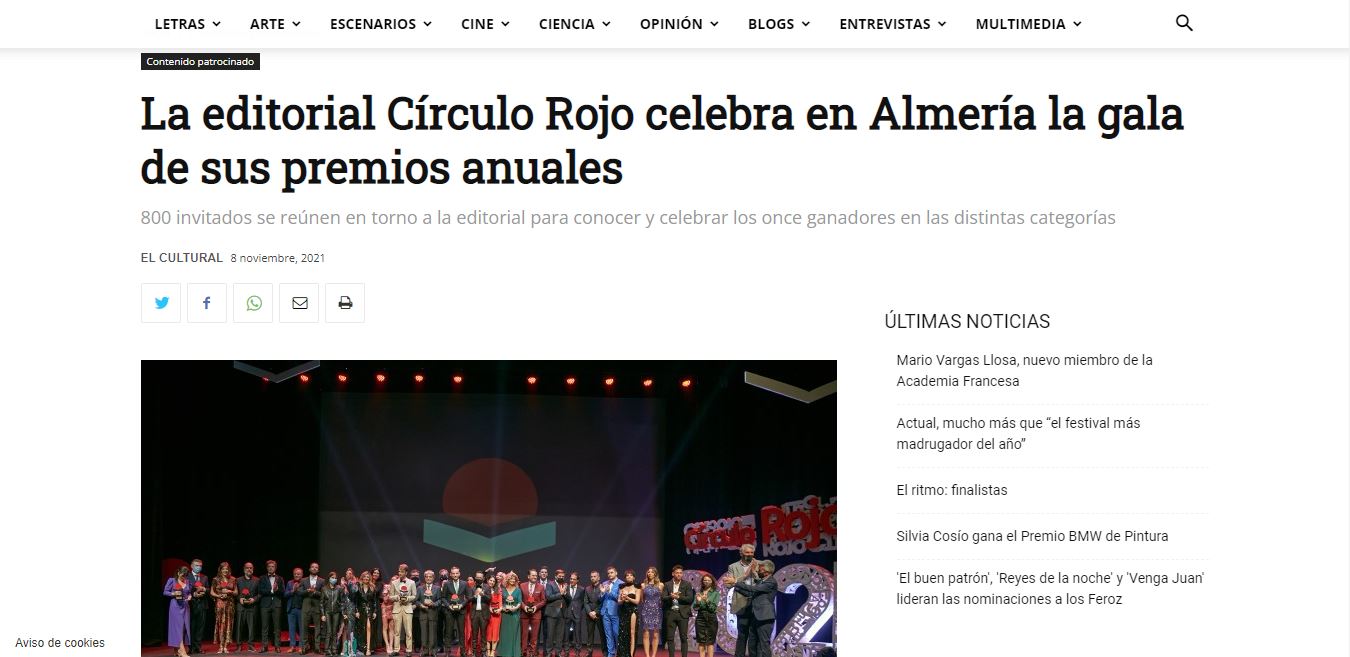La editorial Círculo Rojo celebra en Almería la gala de sus premios anuales